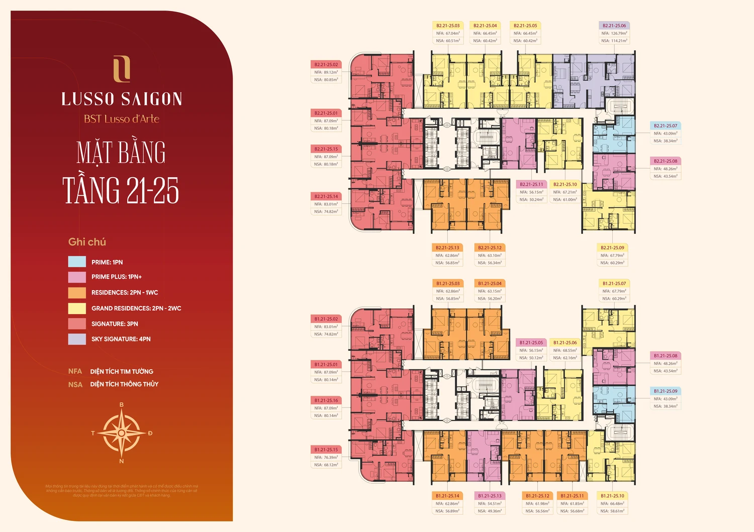 Mặt bằng tầng 21-25